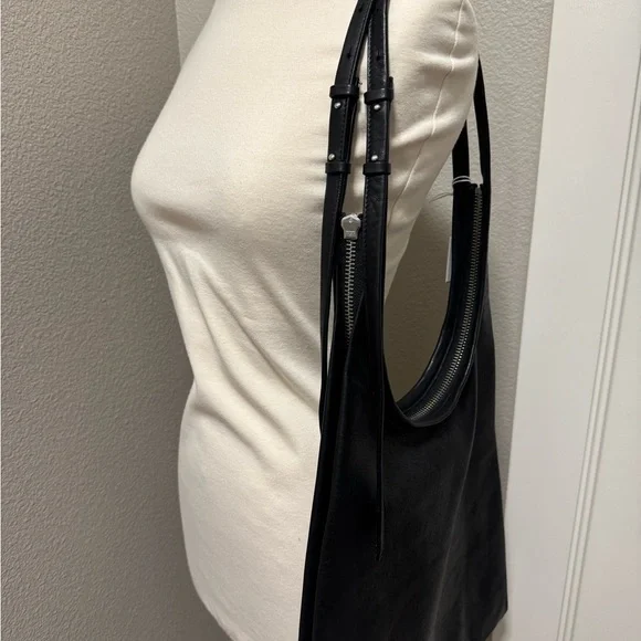 COS black leather modern minimalist hobo large NWT - Picture 6 of 12